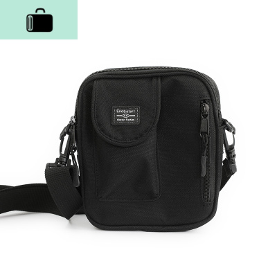 韩版男士单肩包日系潮牌背包帆布邮差包休闲包斜挎包复古运动小包NEW LAKE 黑色1012男士斜挎包