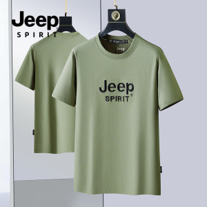 Jeep spirit短袖男士夏季薄款凉感速干宽松T恤2025新款男生体恤男