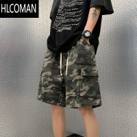 HLCOMAN夏季斜纹迷彩工装短裤男士休闲宽松ins潮流百搭外穿运动五分中裤