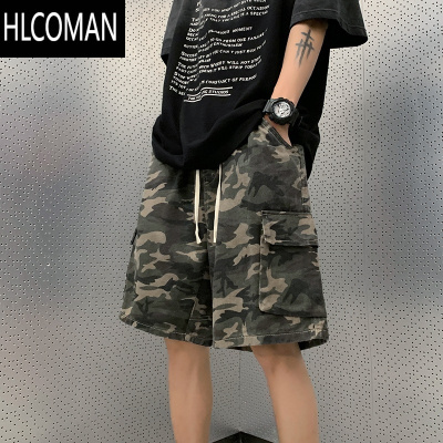 HLCOMAN夏季斜纹迷彩工装短裤男士休闲宽松ins潮流百搭外穿运动五分中裤