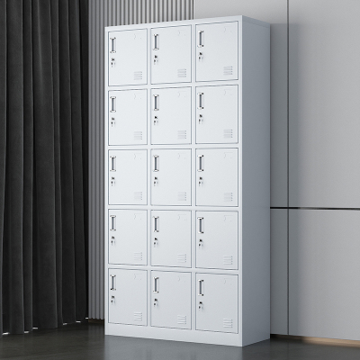 臻远 铁皮柜健身房存包柜员工柜储物柜 15门更衣柜