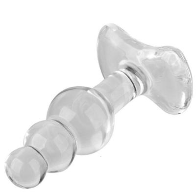 水晶玻璃情用品后庭肛塞性工具菊花刺激夫妻激情透明阳具冰火按摩 透明