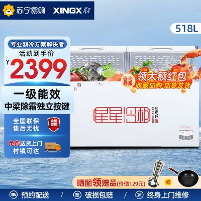 星星(XINGX) 518升商用大冷柜 家商两用 大冷冻力冰柜 断电保护 冷藏冷冻转换柜 BD/BC-528GE