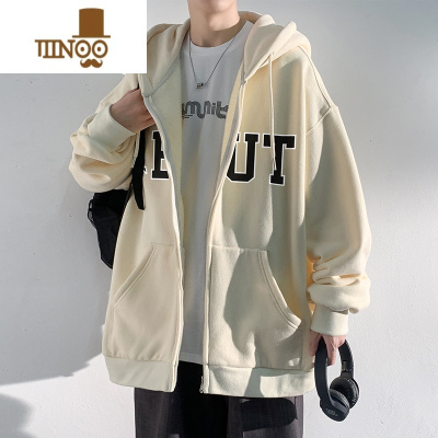 YANXU开衫卫衣男士2023新款运动美式外套连帽潮牌男生上衣服夹克
