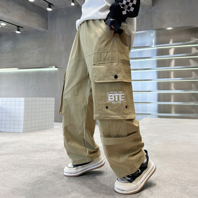 男童裤子春秋款新款中大儿童装秋季工装裤男孩春装休闲长裤潮