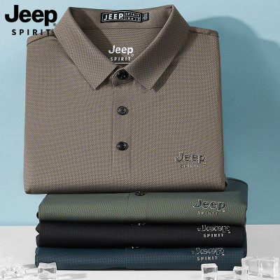 Jeep spirit2025新款T恤夏季商务薄款宽松高端凉感短袖男士polo衫