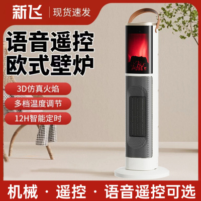 新飞立式火焰取暖器带火焰速热冷暖两用机械款语音遥控款50HZ