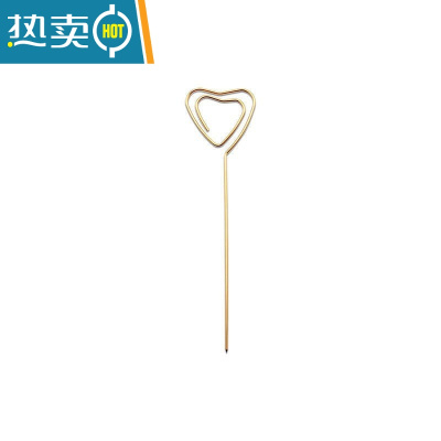 敬平三明治固定签金属水果签果插创意汉堡固定签长牙签10cm儿童 金色水果签_D36-3支爱心签