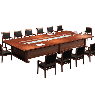 慧采云 办公家具会议桌长桌大型培训桌油漆办公会议桌长条桌洽谈桌4m