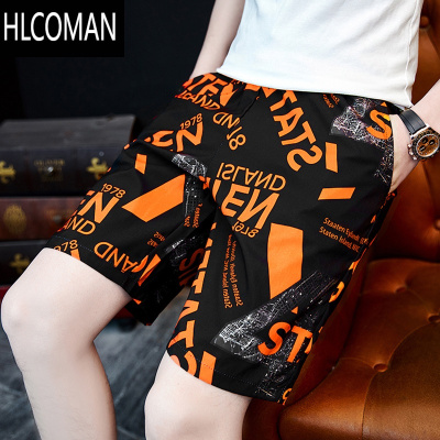 HLCOMAN冰丝短裤男夏季休闲裤子薄款沙滩裤速干宽松潮流五分裤外穿大裤头