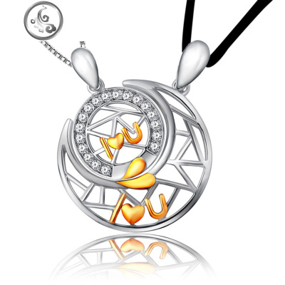 日式轻奢异地恋情侣项链一对纯银s925男韩版锁骨链女纪念创意 JiMi