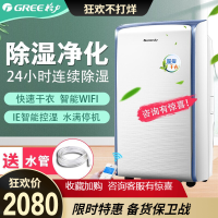 格力(GREE) 除湿机DH20EK 智能手机遥控微电脑式 家用定时预约干衣 防霉抽湿机 地下室干燥机吸湿器 20L/天