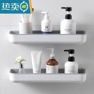 敬平马桶置物架上方厕所墙上洗手间收纳架壁挂式卫生间置物架免打孔 [双层]浴室置物架[防水防潮]