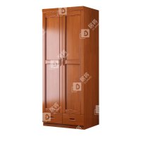居将 JJ4022714 中式实木衣柜对开二门衣柜卧室收纳大衣橱 海棠色