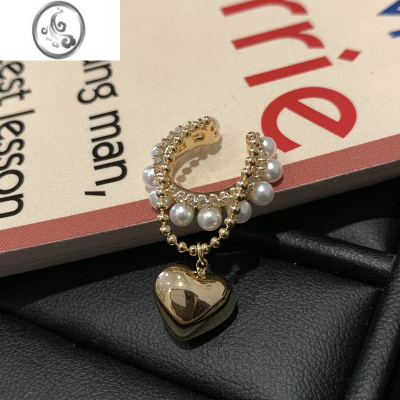 JiMi韩国爱心水钻气质耳环耳骨夹女无耳洞小众耳饰女夏季2023年新款