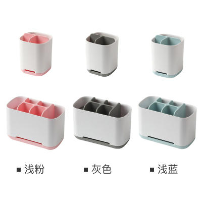 家柏饰(CORATED)牙刷牙膏架卫生间电动牙刷收纳盒套装情侣免打孔牙具座桶