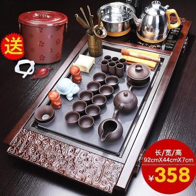 家柏饰(CORATED)家用办公紫砂功夫茶具套装实木大茶盘全自动一体茶几陶瓷茶z