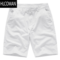 HLCOMAN2025新款夏季白色短裤男士休闲五分裤潮牌宽松直筒中裤外穿沙滩裤