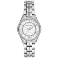 Michael Kors 女士迷你不锈钢镶钻珍珠母石三眼石英腕表