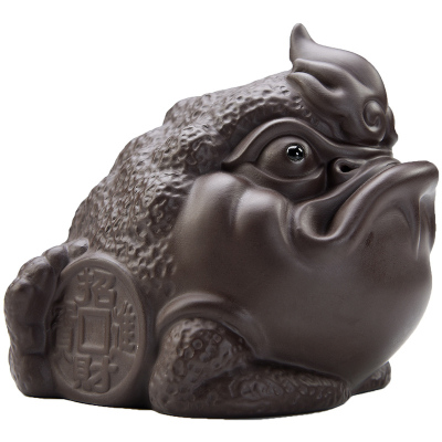 美帮汇功夫茶具配件紫砂茶宠茶桌摆件茶道零配朱泥茶玩可养金蟾