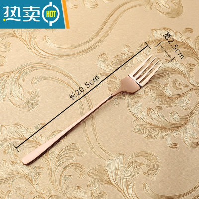 敬平西餐304不锈钢叉子餐叉牛排叉水果沙拉叉 成人家用长柄甜品叉面叉 玫瑰金叉子(5条装)牙签