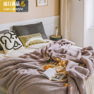 无静电良品双面加厚法兰绒毛毯秋冬盖毯午睡休闲毯子床单 三维工匠