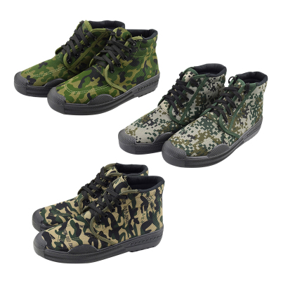 誉丰YL-7010高帮户外劳保鞋工地民工胶鞋99作训鞋迷彩鞋军训小碎花