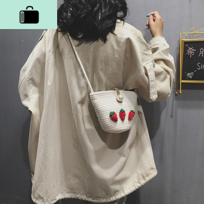 高级感水桶小包包女包新款2020流行夏天可爱单肩包斜挎手工编织包NEW LAKE女士单肩包