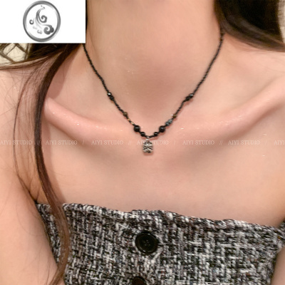 JiMi新中式黑色项链甜酷高级设计感锁骨链民族风轻奢小众复古颈链女生