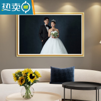 敬平定制婚纱照相框放大挂墙洗照片加全家福相片打印主结婚照挂画制作 香槟金 28寸(50*70cm 横竖通用)