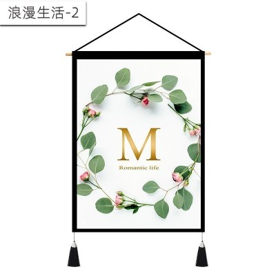 北欧挂画布艺墙布挂布背景布挂毯三联装饰画 客厅卧室房间床头 浪漫生活-2 (绒)宽45cm*高65cm