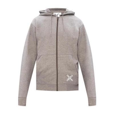 高田贤三(Kenzo)棉聚酯纤维拉链休闲长袖连帽夹克男运动卫衣外套