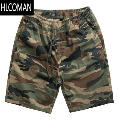 HLCOMAN干活穿的迷彩工装五分短裤男夏季日系复古宽松休闲耐脏耐磨四分裤