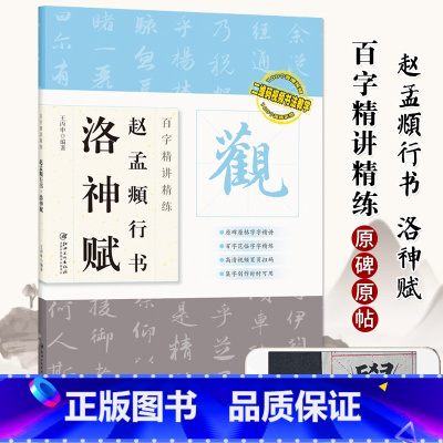 [正版]视频版 赵孟頫行书洛神赋 百字精讲精练王丙申 毛笔书法字帖原碑原帖单字行楷放大技法解析入门教程 集字创作时时可