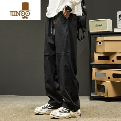 YANXU直筒工装裤男秋季宽松潮牌休闲裤款长裤男生机能痞帅裤子男款