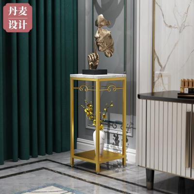 北欧大理石边几角几小茶几边角柜轻奢铁艺金属床头柜收纳客厅