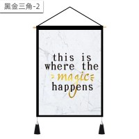家柏饰(CORATED)背景布风挂布 房间装饰画墙布北欧客厅沙发背景墙床头挂画 黑金三角-2 宽45cm*高65cm