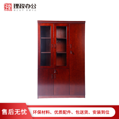 [理政]油漆文件柜 油漆办公柜 储物柜 档案柜 落地资料柜 三门油漆漆面书柜