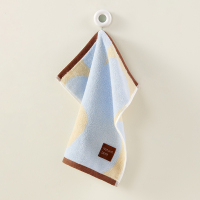 洁玉 春野樱精梳棉提花方巾 34*35cm 48g 1条装 J4017W 蓝色