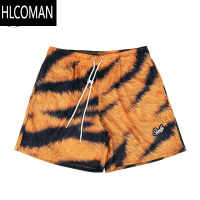 HLCOMAN新款动物豹纹短裤男运动裤篮球美式网眼四分裤宽松潮流