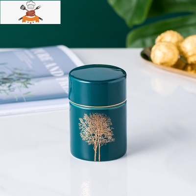 轻奢祖母绿陶瓷牙签筒家用牙签盒棉签收纳盒桶餐厅酒店牙签罐 敬平 牙签筒--祖母绿[树]