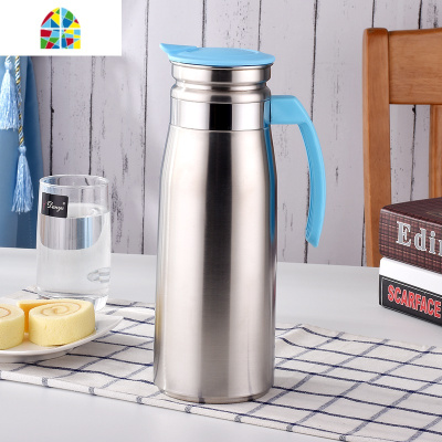 不锈钢冷水果汁壶凉水壶啤酒咖啡壶家用餐厅加厚大容量水壶家用 FENGHOU 黄色手把