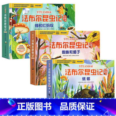 [套装3册]法布尔昆虫记互动立体书 蜂和红蚂蚁+蜘蛛和蝎子+蜣螂 [正版]套装3册法布尔昆虫记立体书 steam探索3岁
