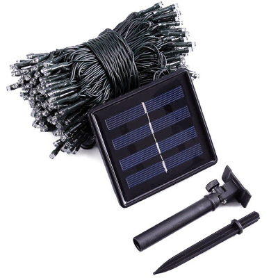 太阳能LED灯串别墅花园露台阳台彩灯满天星装饰灯户外防水庭院灯太阳能插电两用1000灯100米暖白两用高亮8模