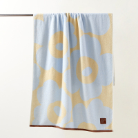 洁玉 春野樱精梳棉提花浴巾 70*140cm 370g 1条装 J4017B 蓝色