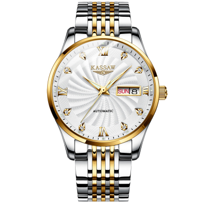 卡梭(KASSAW)手表男自动机械表双日历机械男表时尚商务休闲手表男K869G
