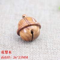 厂家直销花梨木铃铛DIY汽车钥匙扣挂件手机链吊坠配件小叮当拧开送女朋友老婆情人节七夕生日礼物