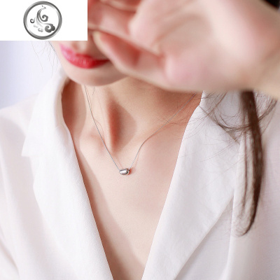 s925纯银相思豆银豆豆项链锁骨链简约气质日韩冷淡风学生女送 JiMi