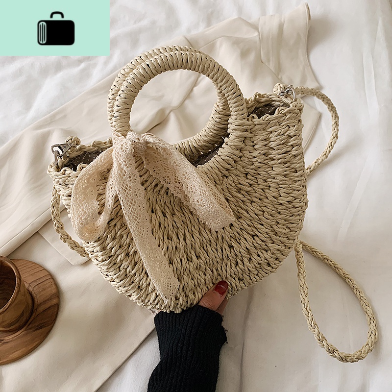 夏天包包2020新款复古编制编织手提小包森系百搭斜挎包海边度假NEW LAKE女士单肩包