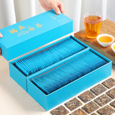 正宗福鼎白茶小方片2013年老白茶叶寿眉饼干茶闷泡小茶饼100片礼盒装